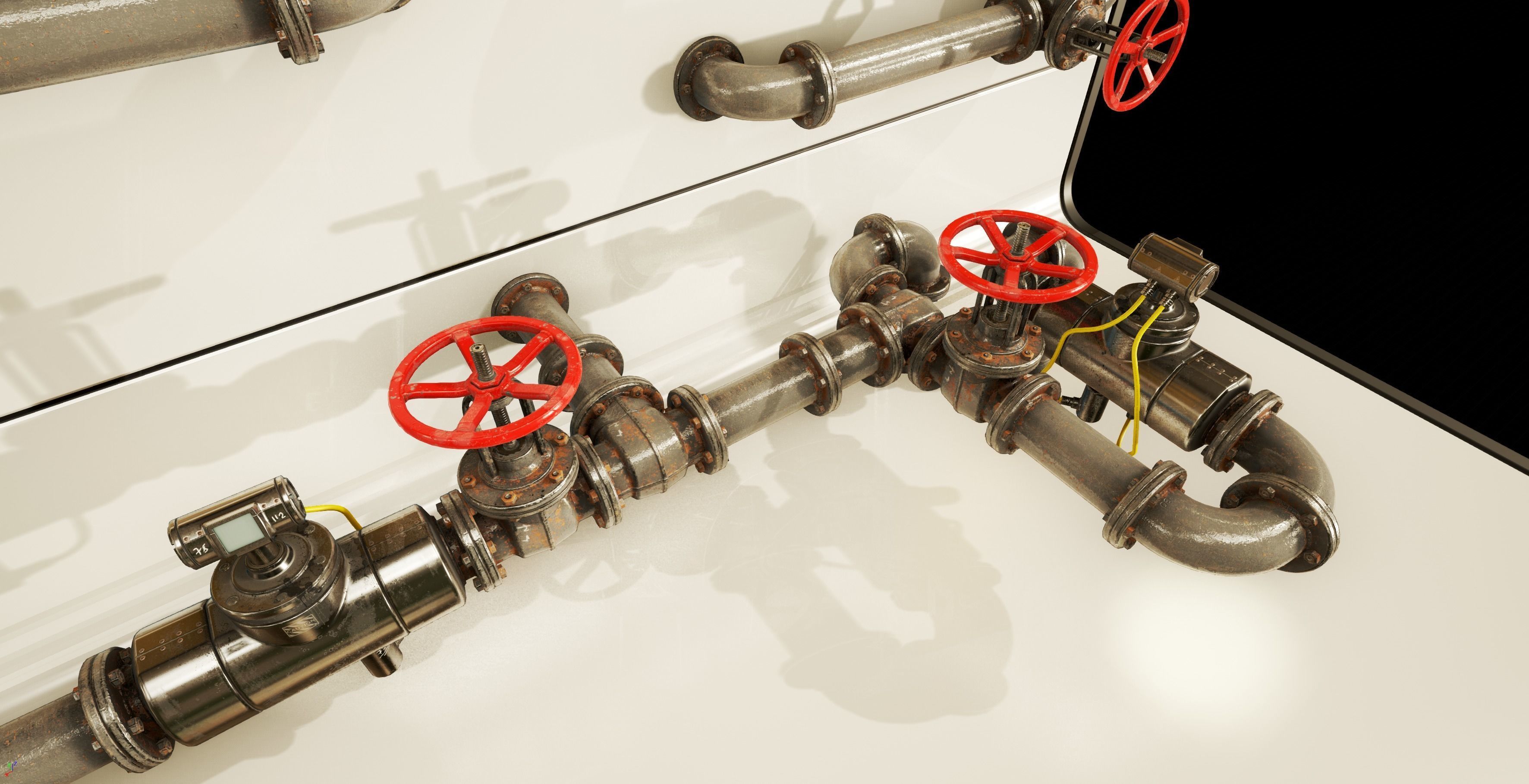 PBR Moodular Pipeline Set - UE Project 4 22 Low-poly 3D model_10