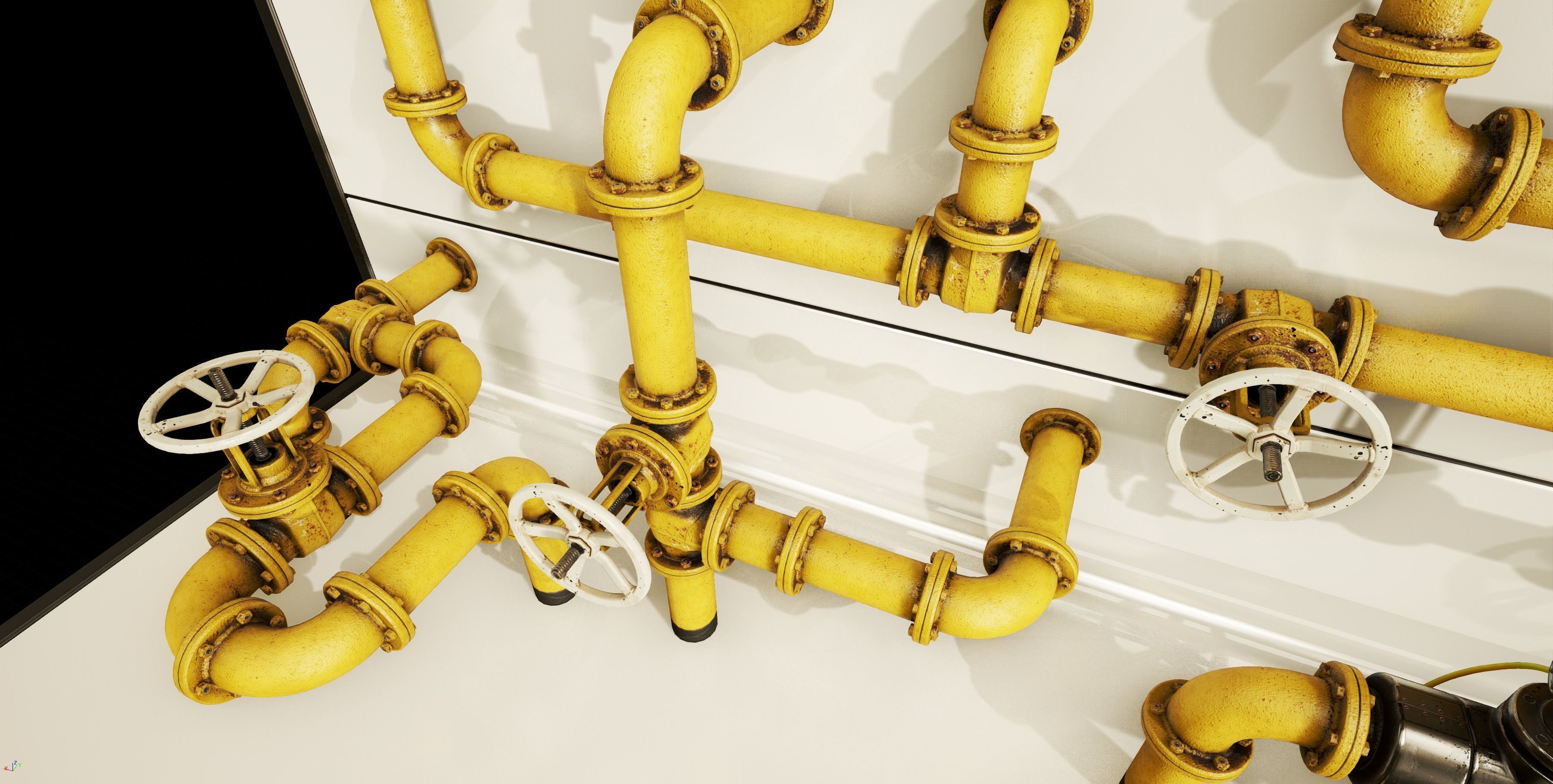 PBR Moodular Pipeline Set - UE Project 4 22 Low-poly 3D model_26