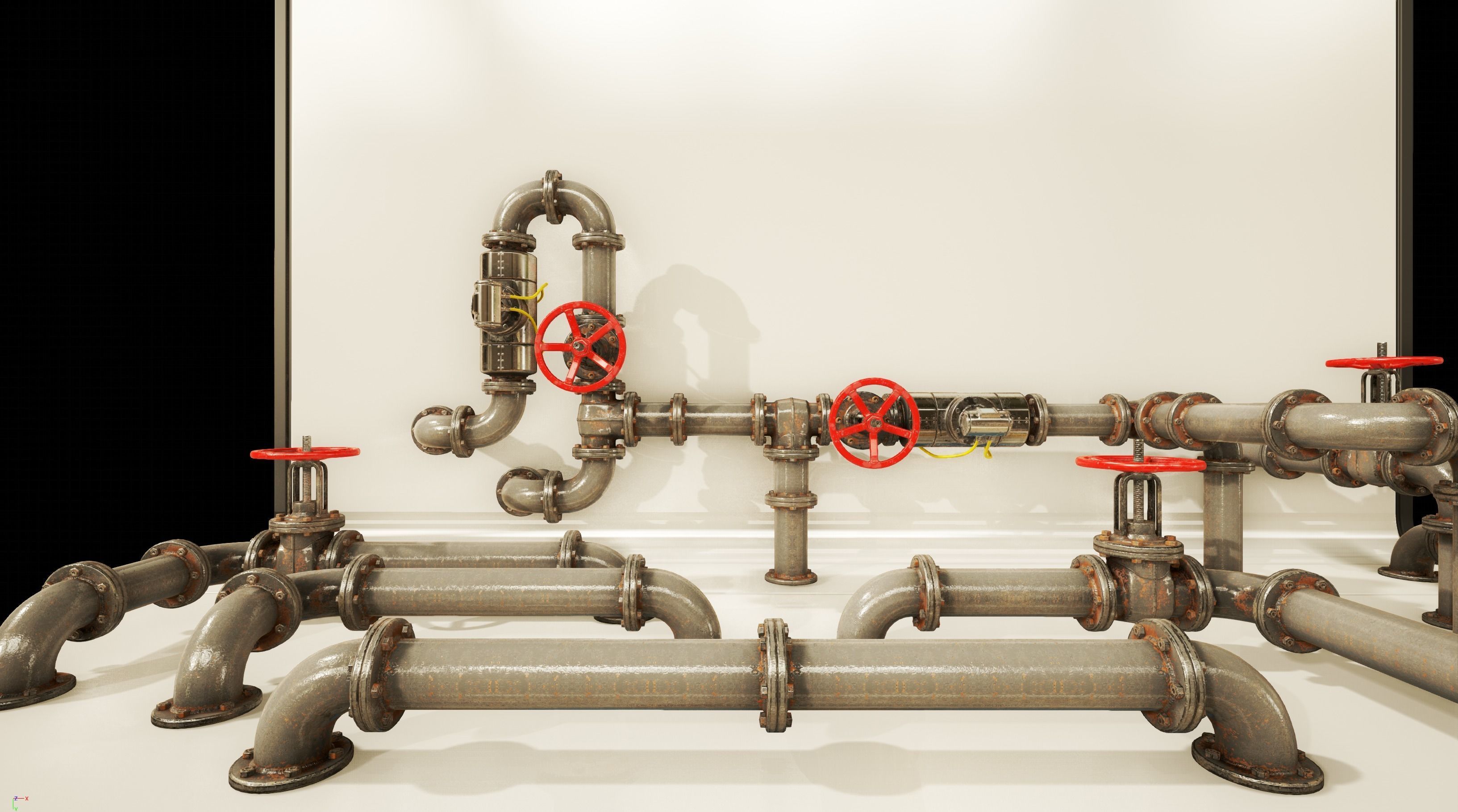 PBR Moodular Pipeline Set - UE Project 4 22 Low-poly 3D model_13