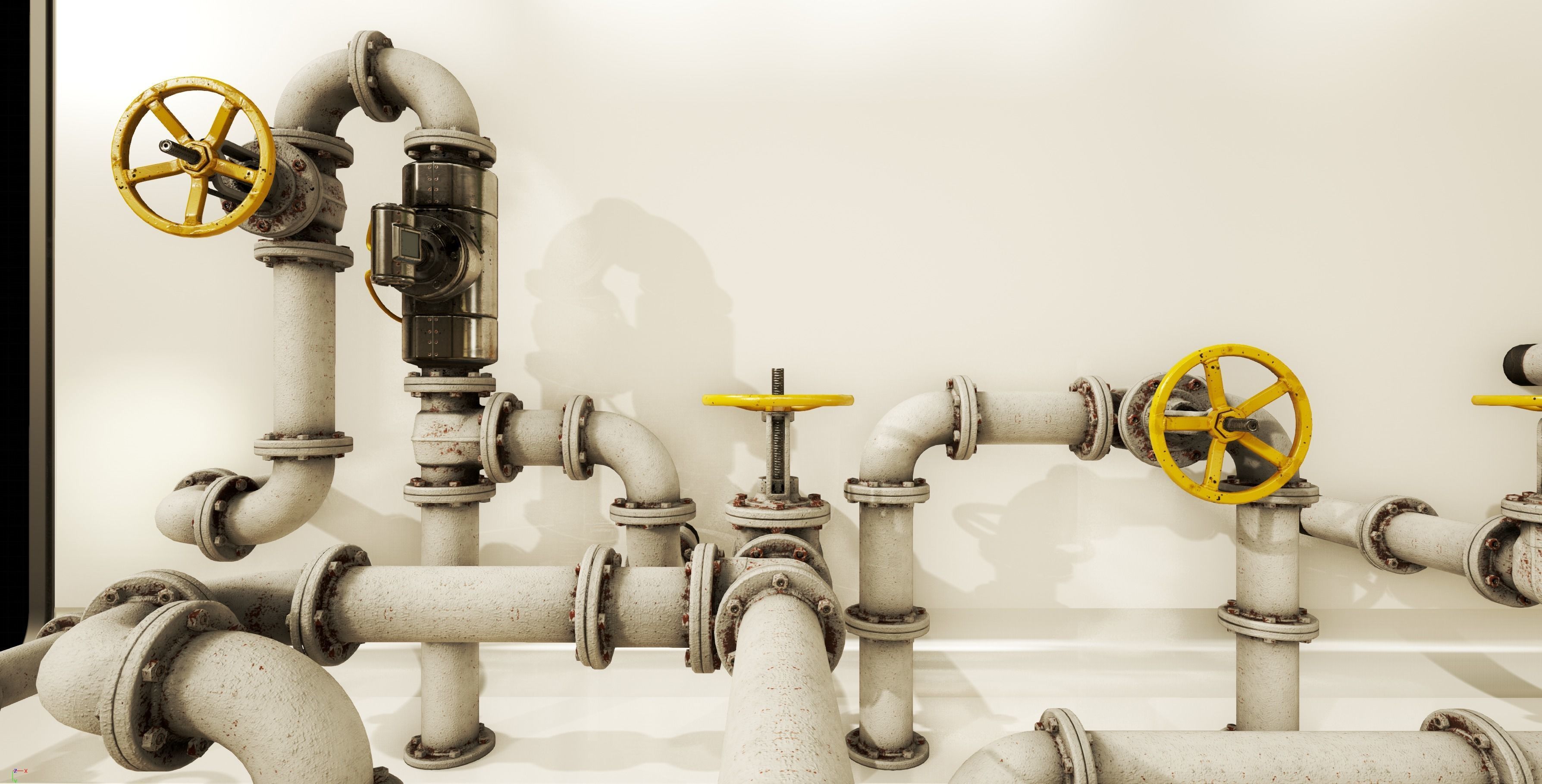 PBR Moodular Pipeline Set - UE Project 4 22 Low-poly 3D model_21