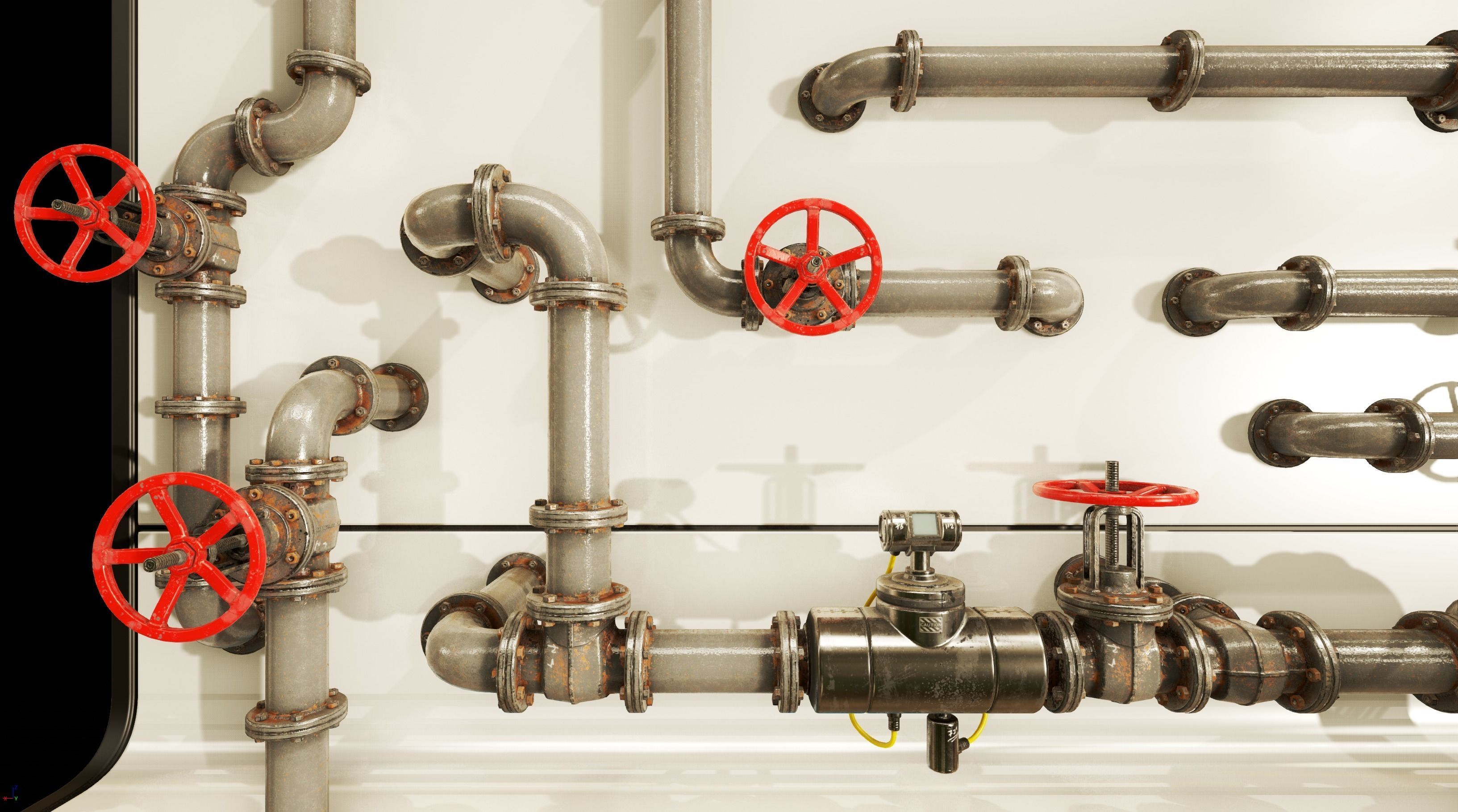 PBR Moodular Pipeline Set - UE Project 4 22 Low-poly 3D model_17