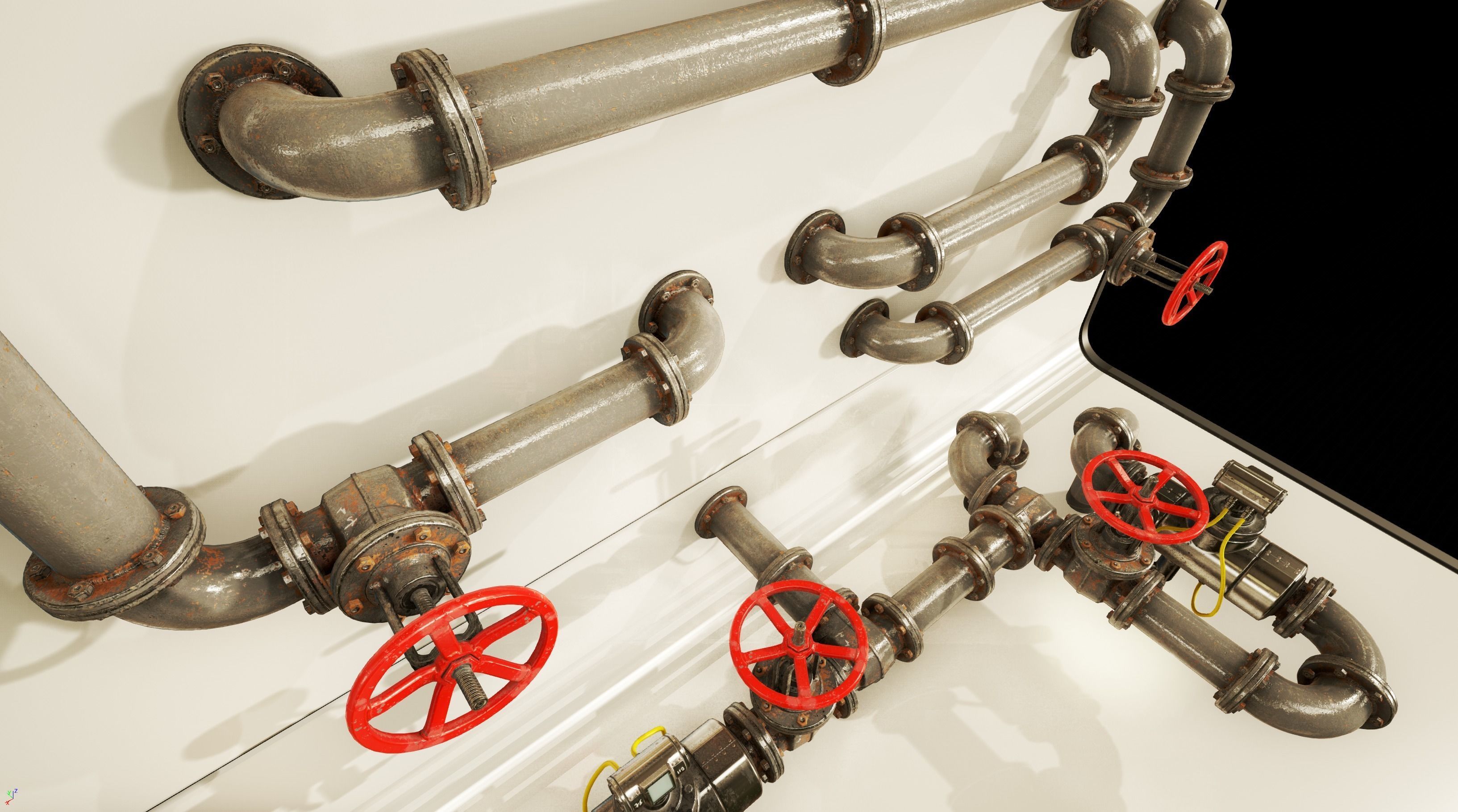 PBR Moodular Pipeline Set - UE Project 4 22 Low-poly 3D model_25