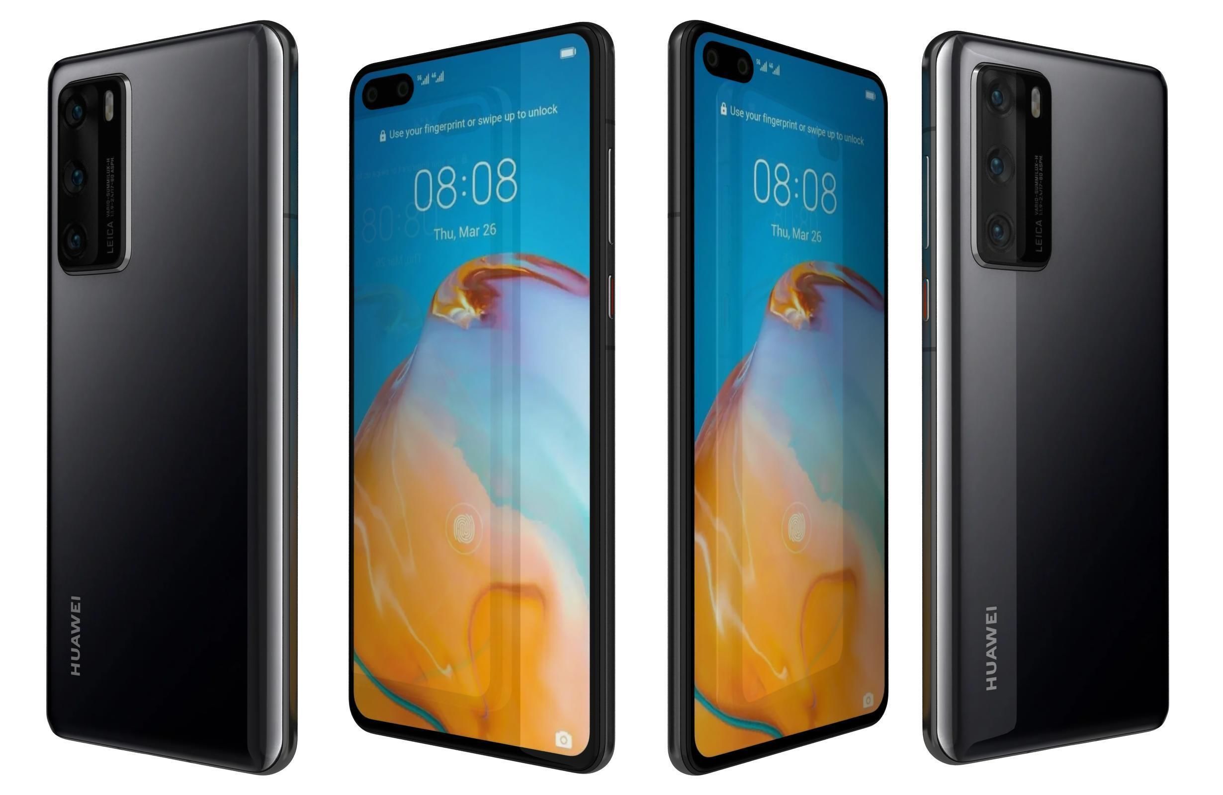 Huawei P40 Black 3D model_3