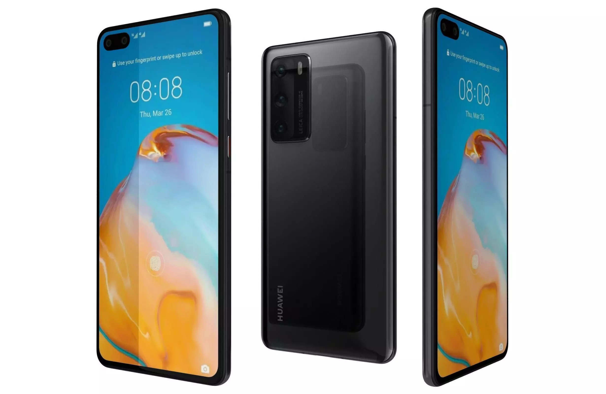 Huawei P40 Black 3D model_0