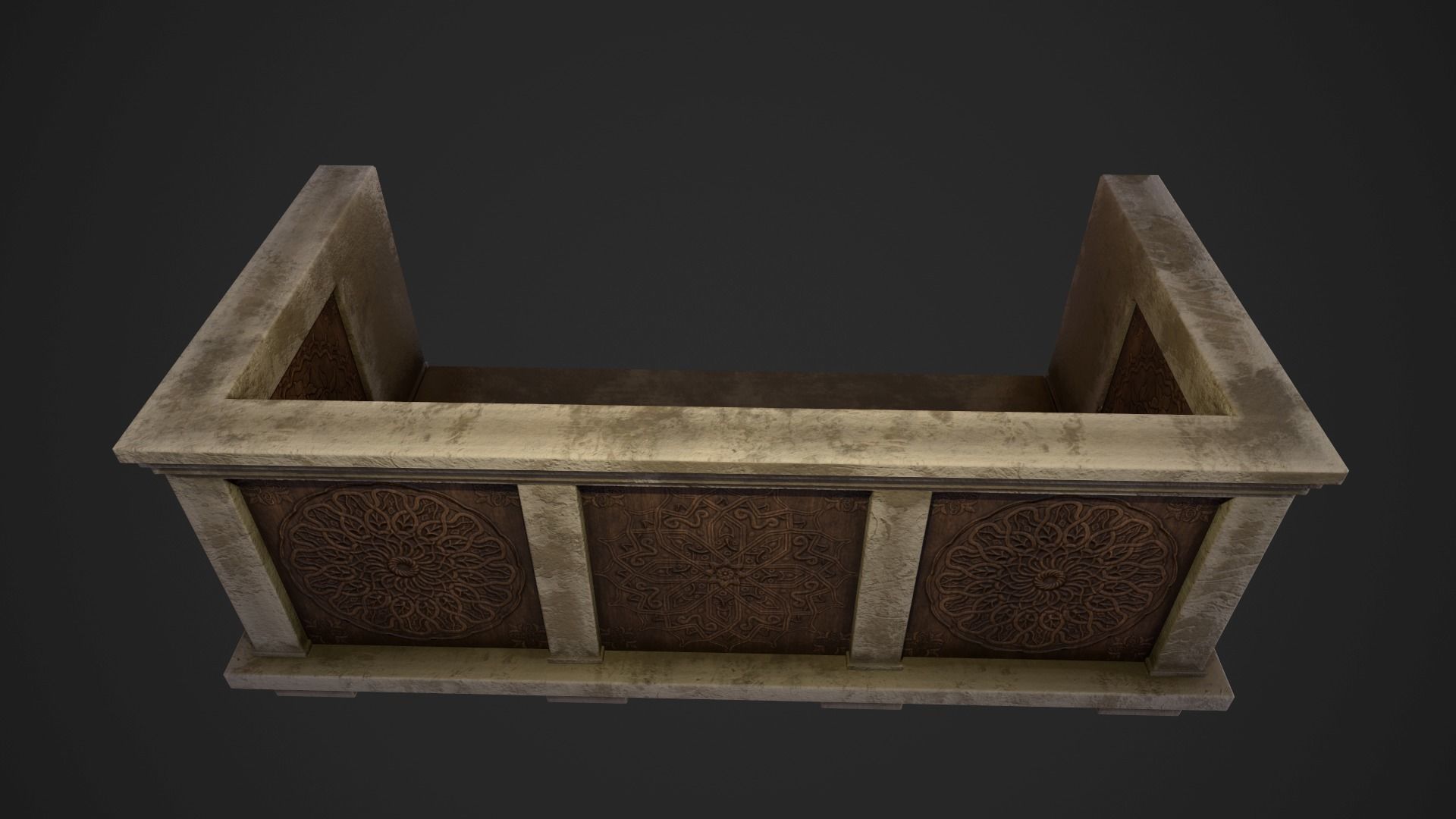 Medieval Balcony Low-poly 3D model_3