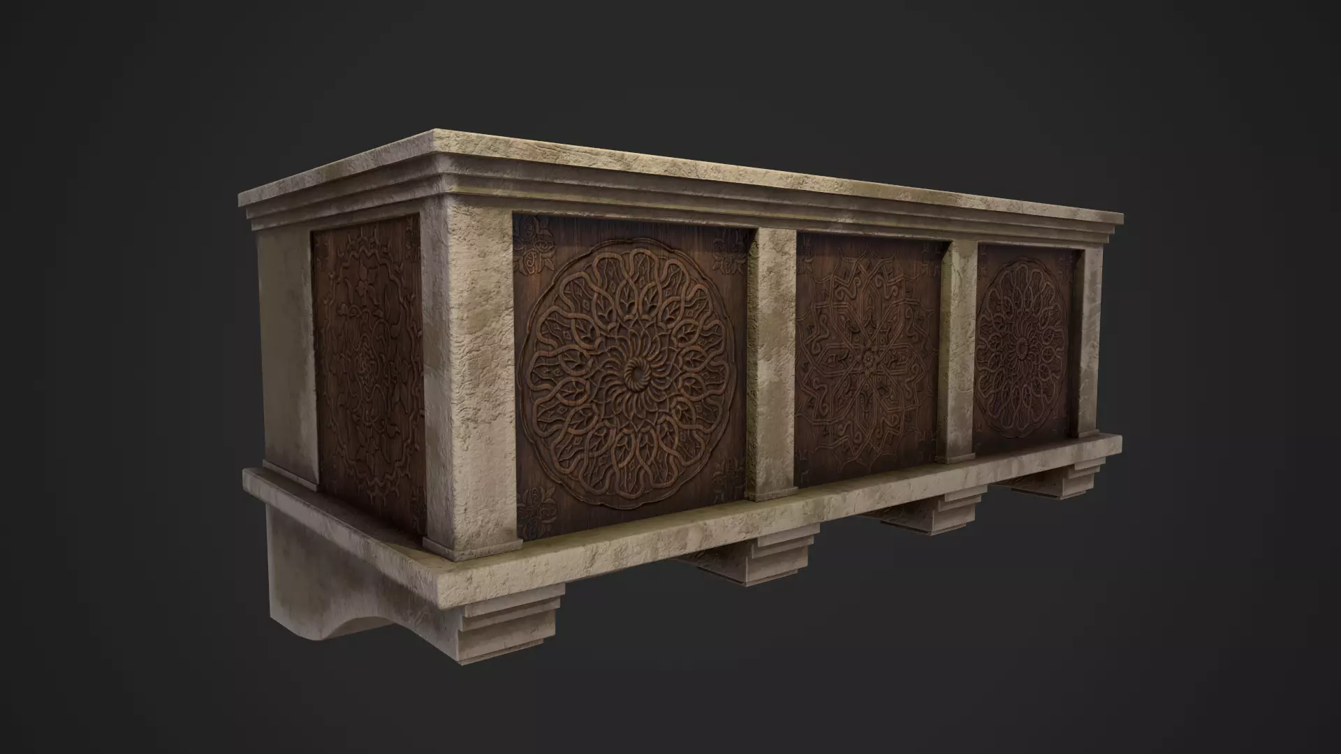 Medieval Balcony Low-poly 3D model_0