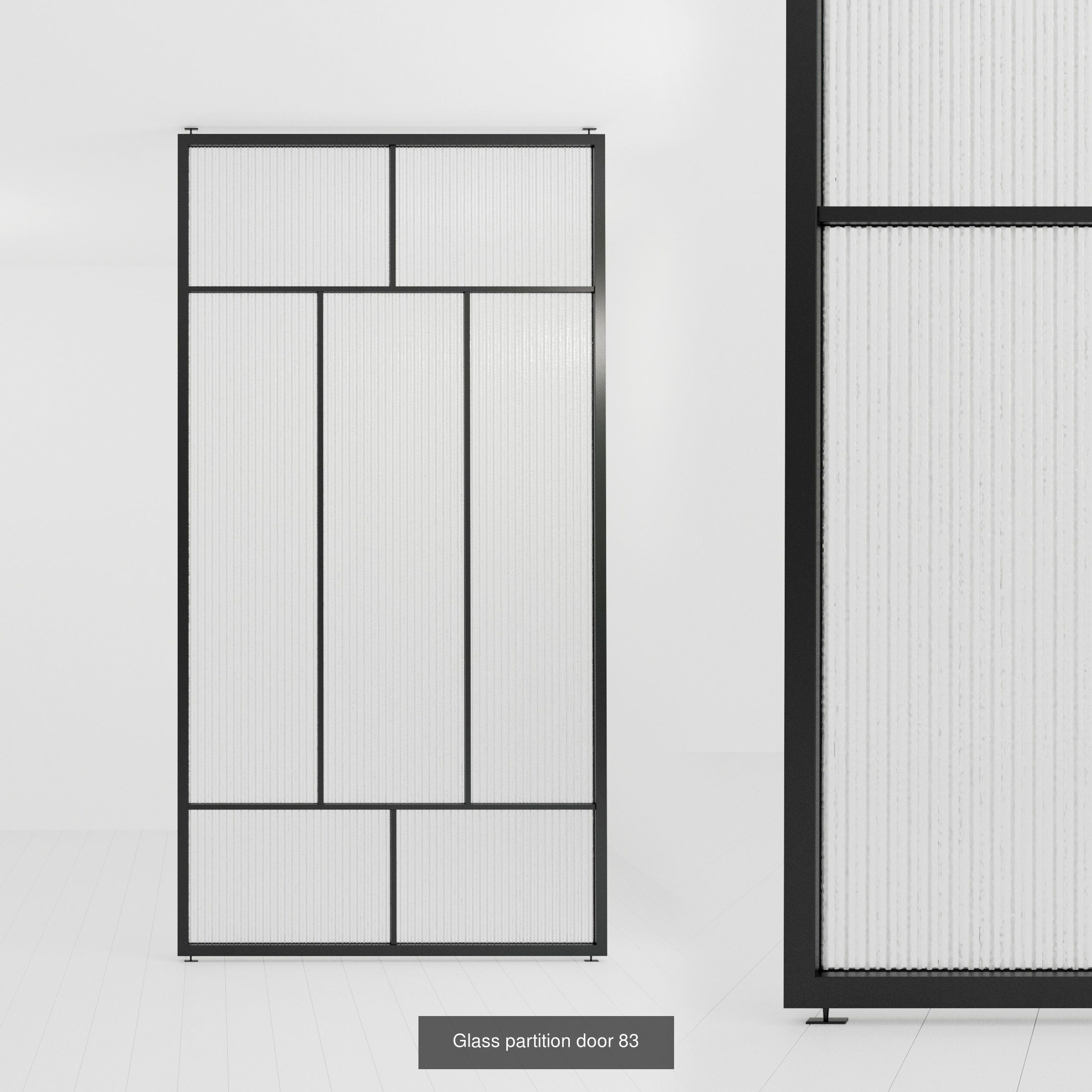 1 Glass partition door Set  9 partition models 3D Model Collection_3