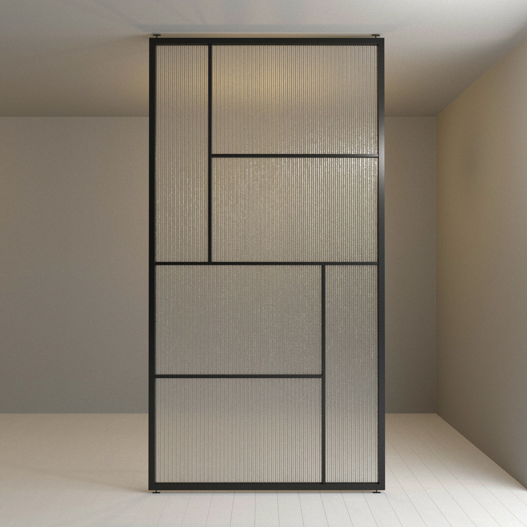 1 Glass partition door Set  9 partition models 3D Model Collection_10