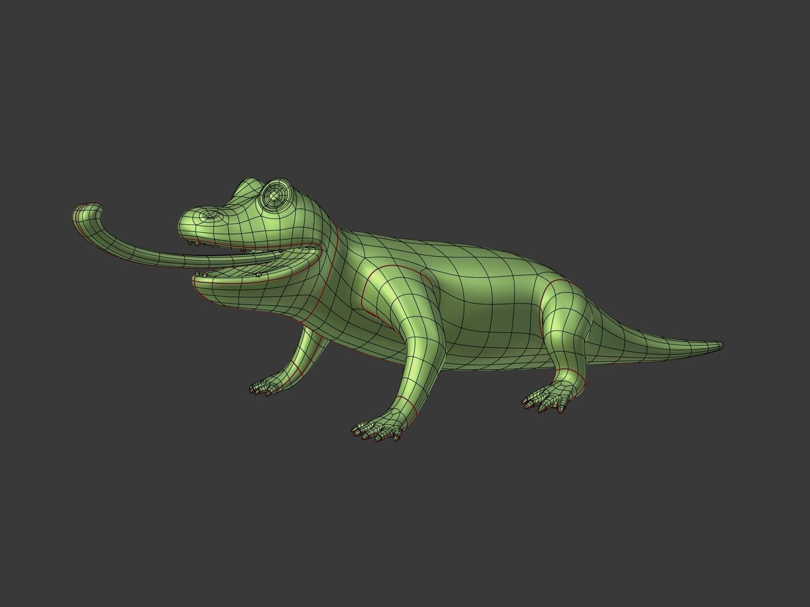 Cartoon Lizard Low-poly 3D model_3