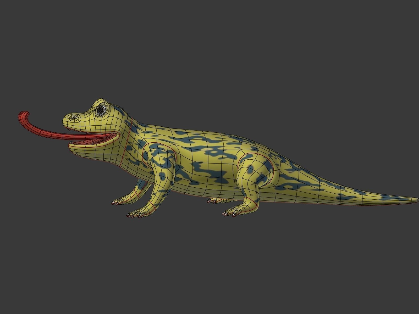 Cartoon Lizard Low-poly 3D model_10