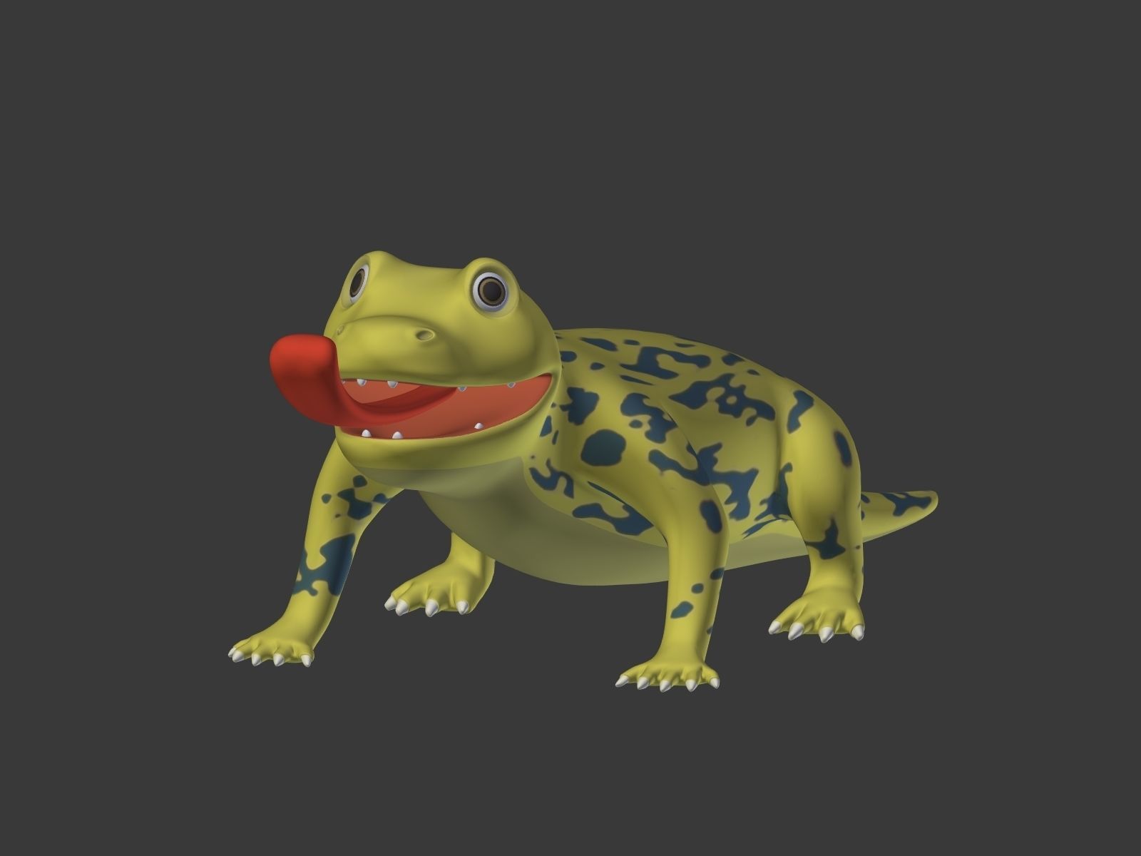 Cartoon Lizard Low-poly 3D model_5