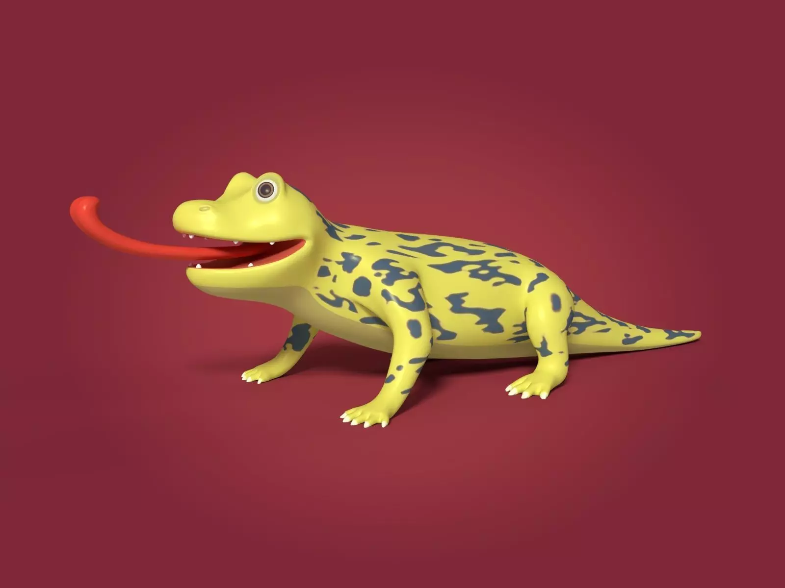 Cartoon Lizard Low-poly 3D model_0