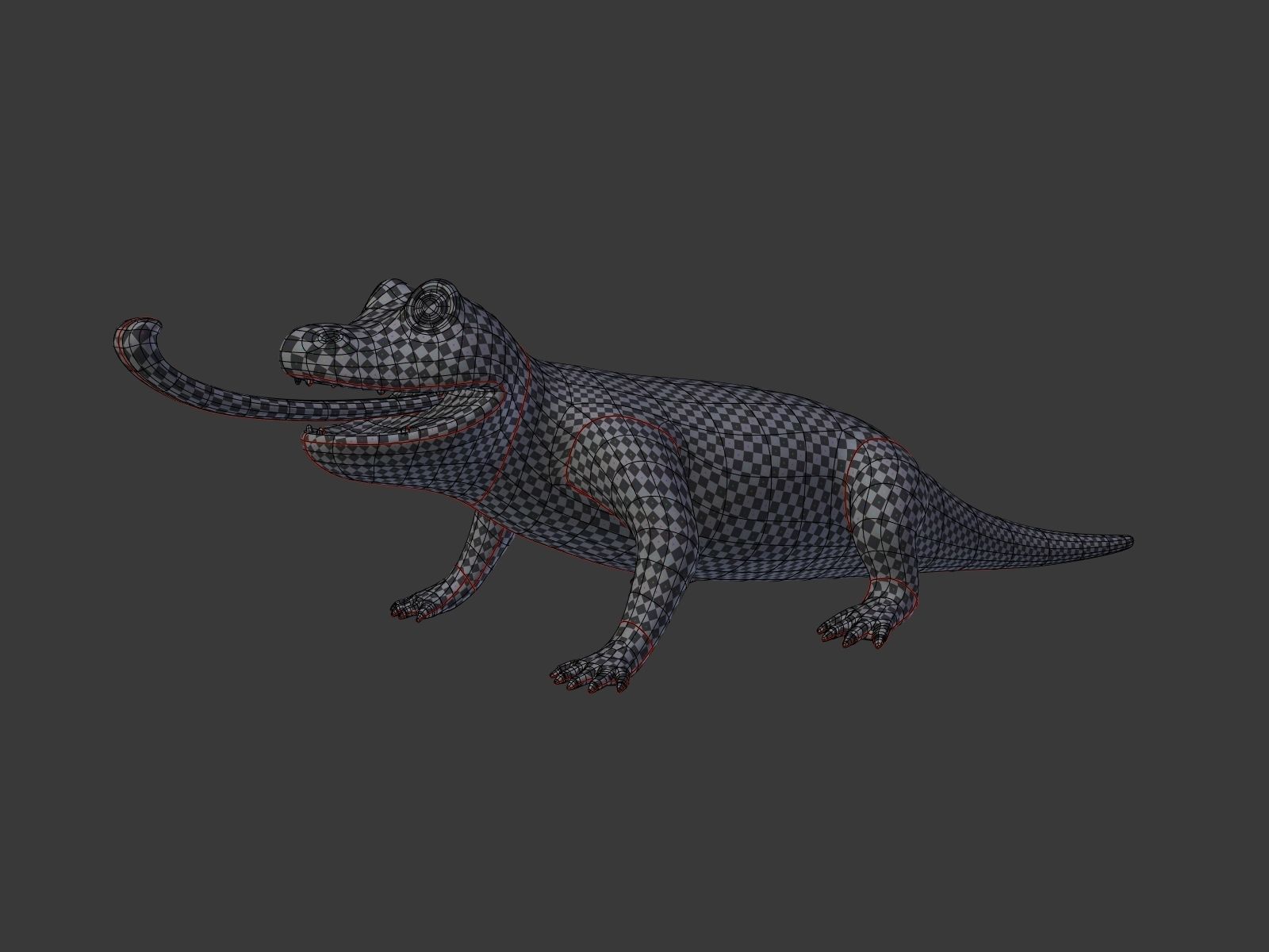 Cartoon Lizard Low-poly 3D model_4