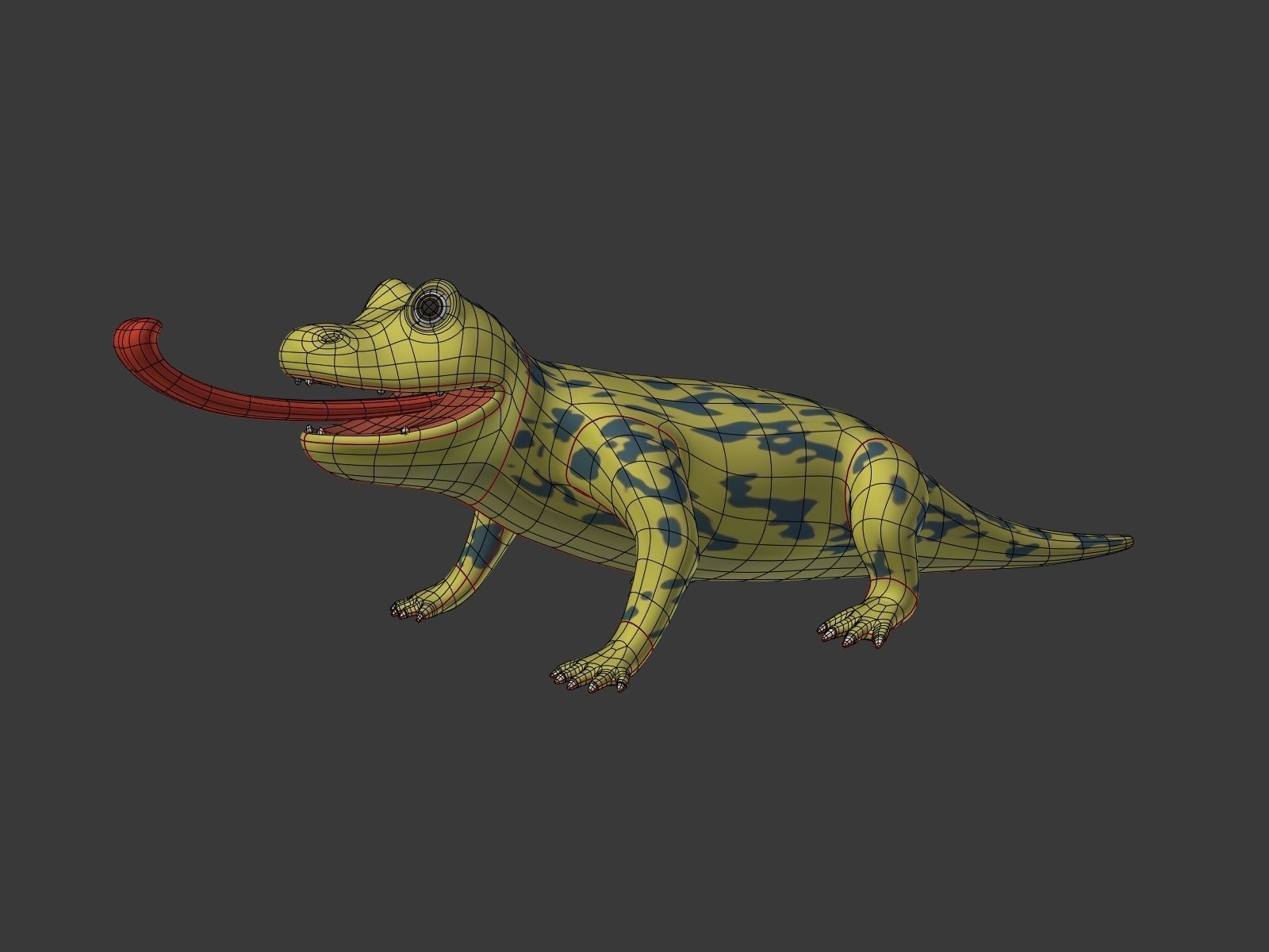 Cartoon Lizard Low-poly 3D model_2