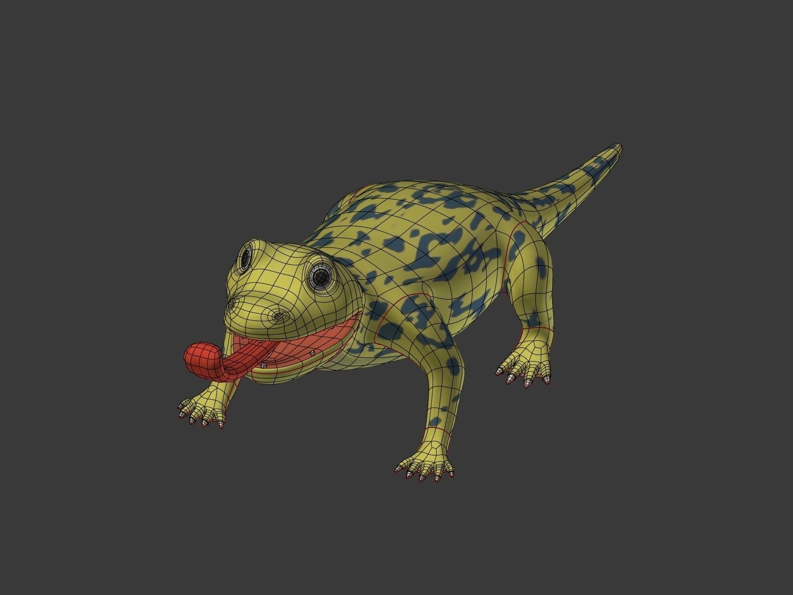 Cartoon Lizard Low-poly 3D model_8