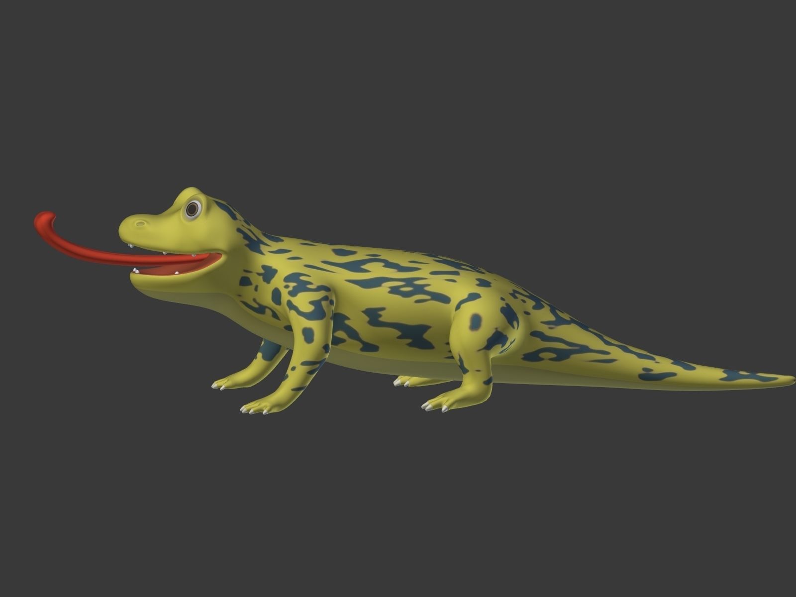 Cartoon Lizard Low-poly 3D model_9