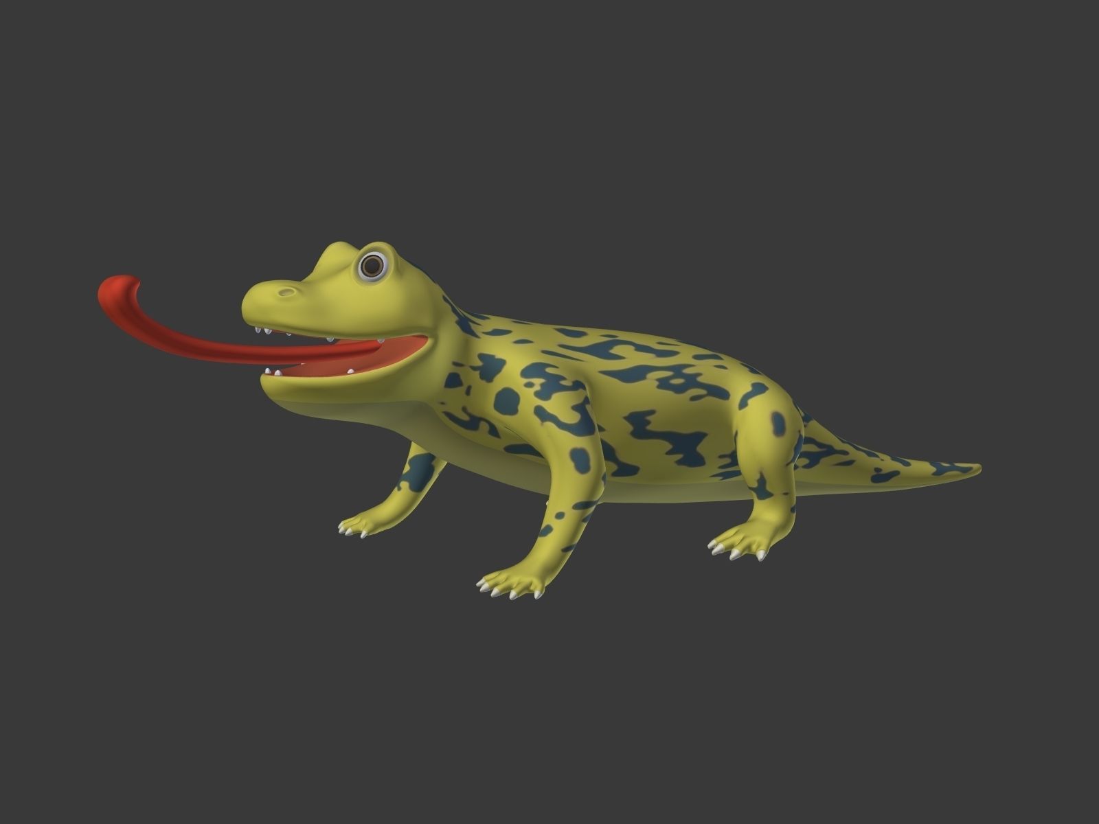 Cartoon Lizard Low-poly 3D model_1
