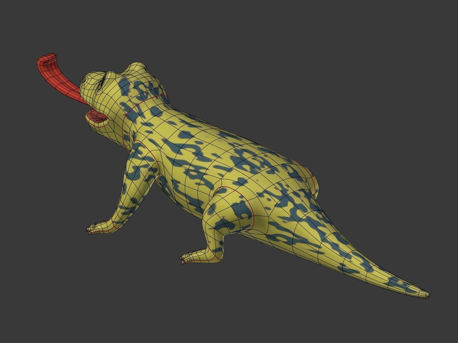 Cartoon Lizard Low-poly 3D model_16