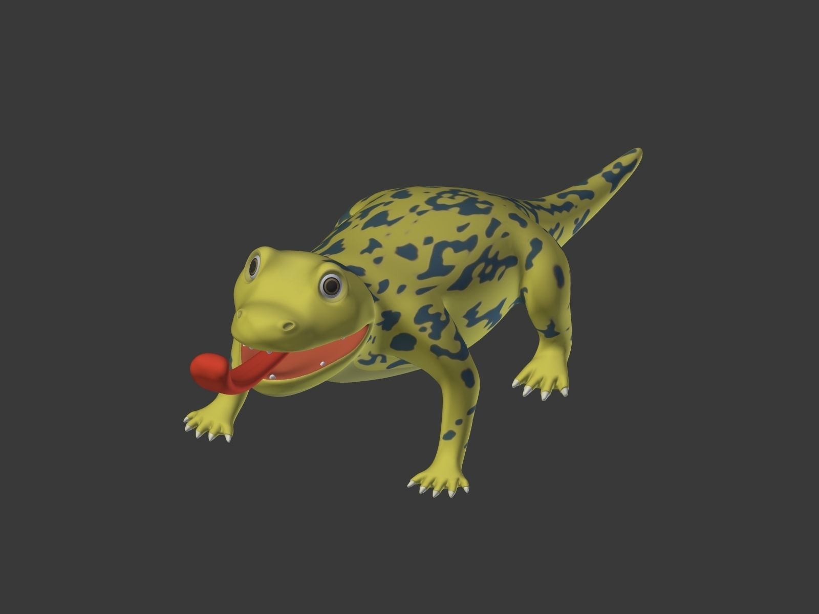 Cartoon Lizard Low-poly 3D model_7