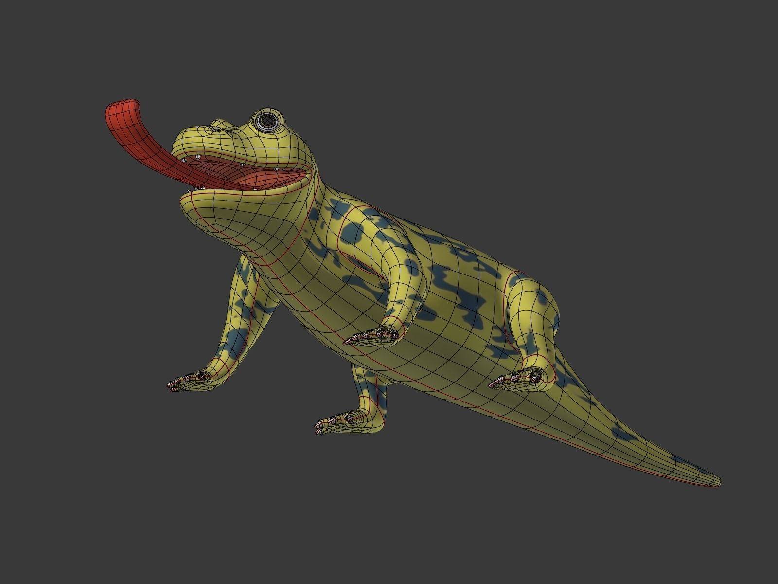 Cartoon Lizard Low-poly 3D model_18