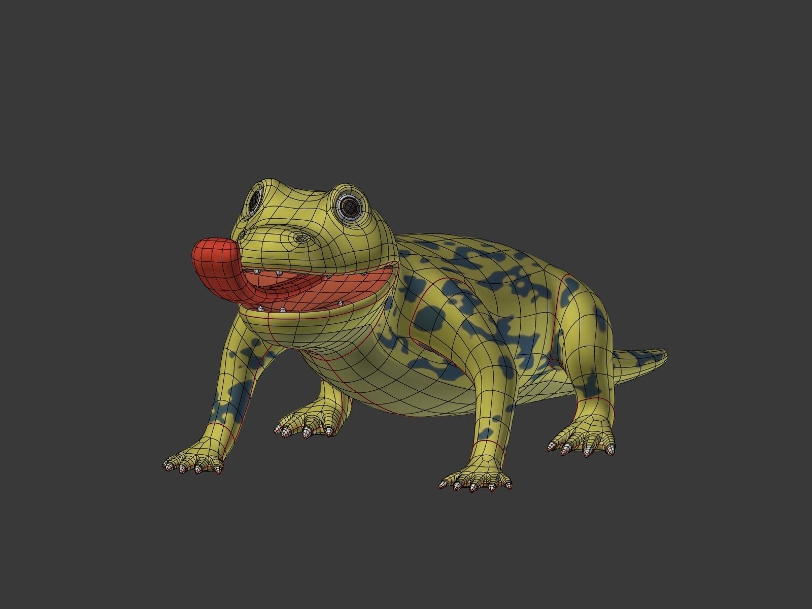 Cartoon Lizard Low-poly 3D model_6
