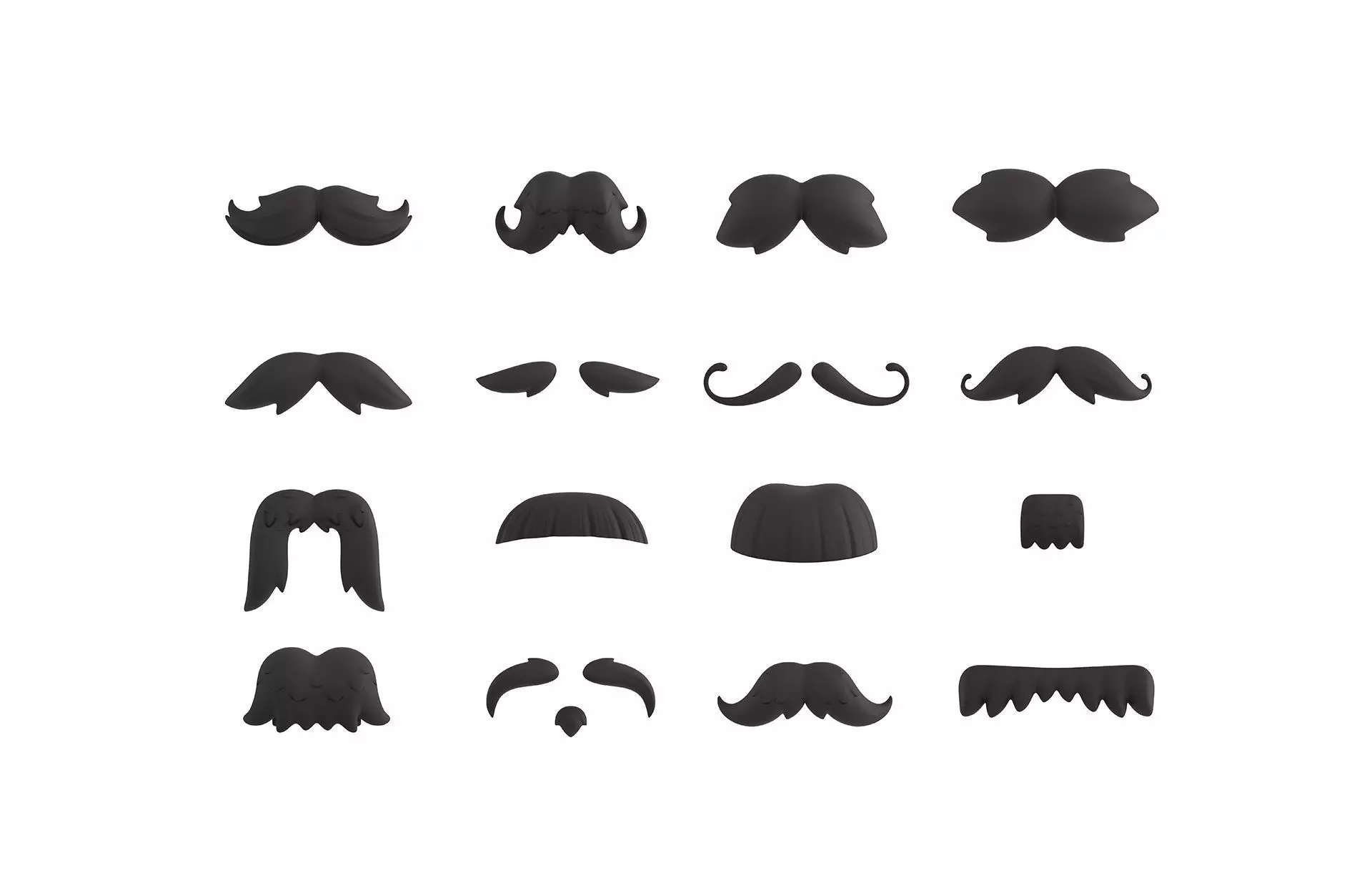 Mustache Pack 3D model_0