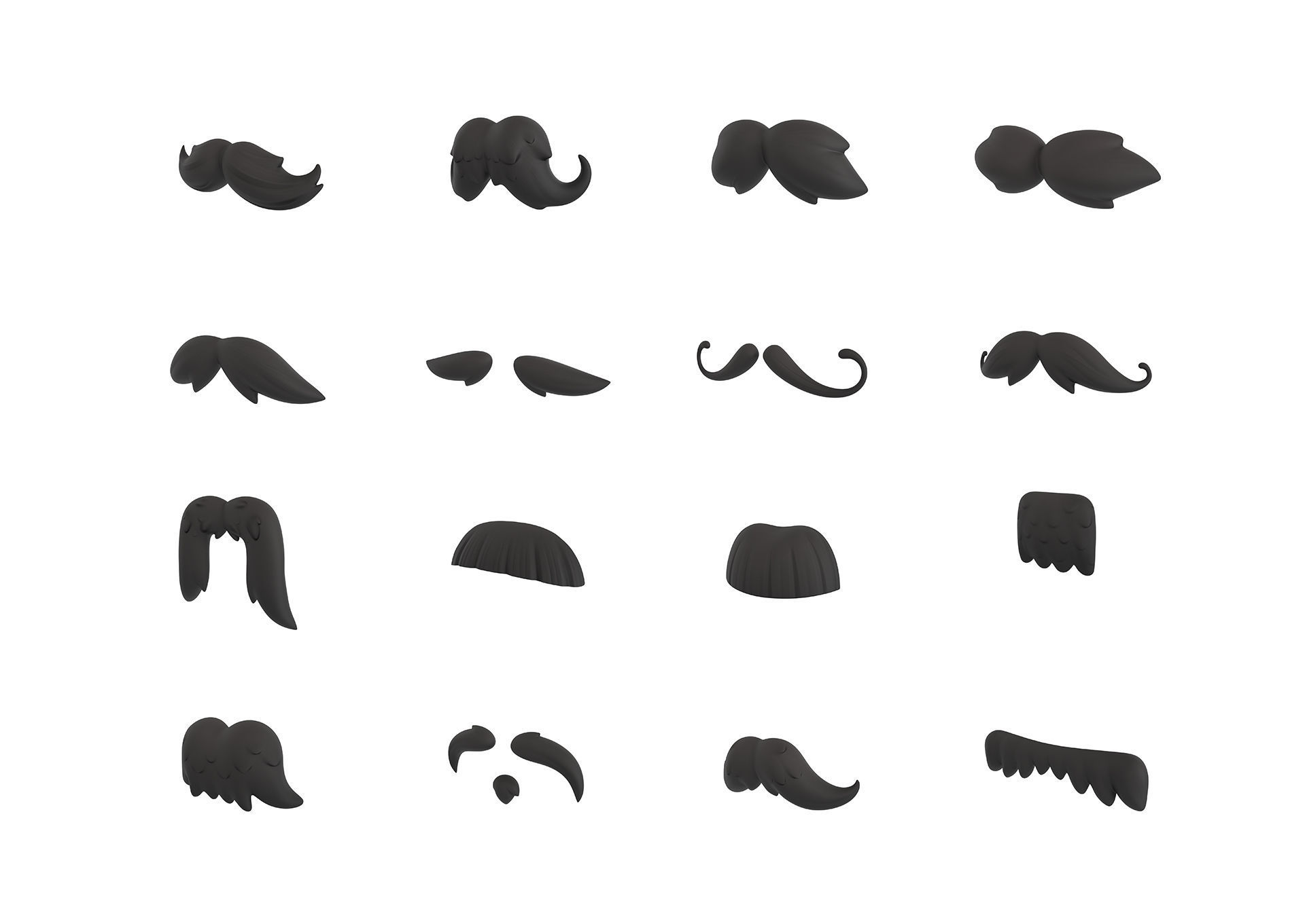 Mustache Pack 3D model_1