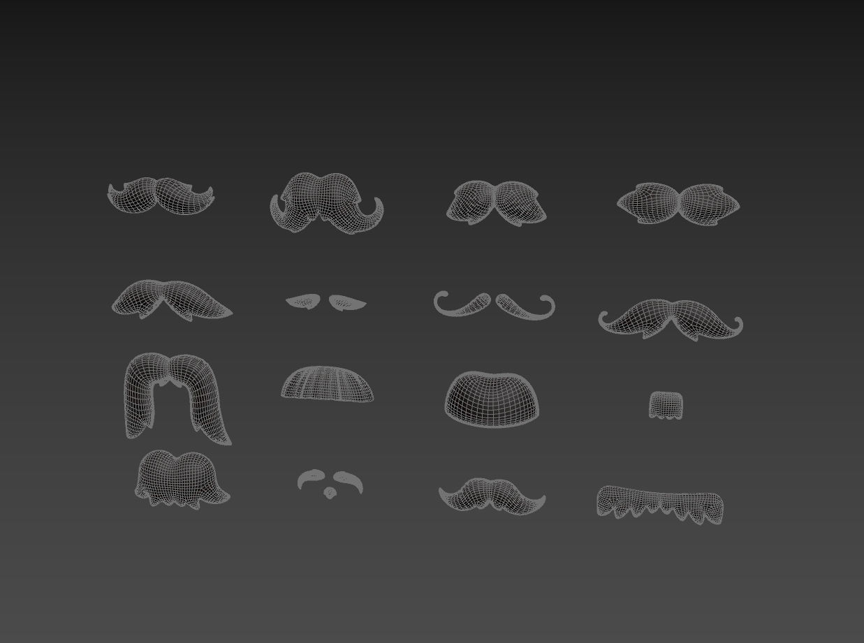 Mustache Pack 3D model_21