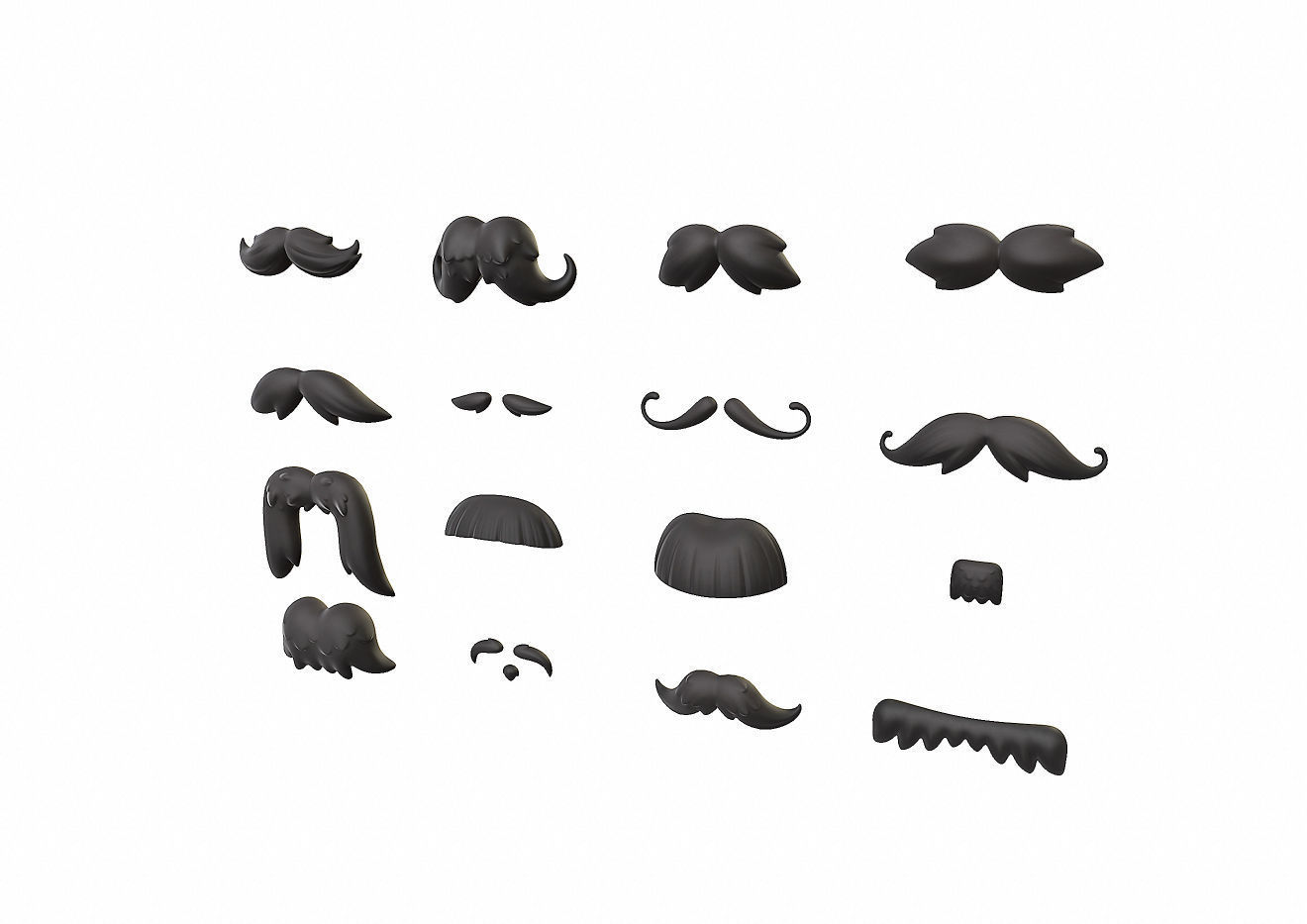 Mustache Pack 3D model_18
