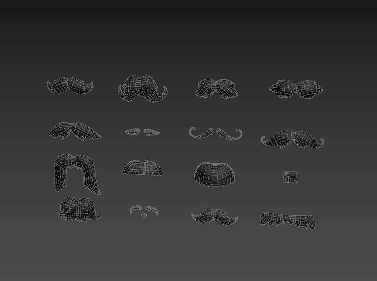 Mustache Pack 3D model_20