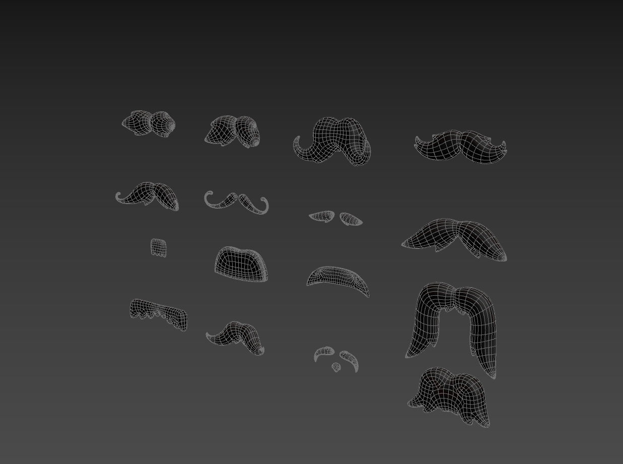 Mustache Pack 3D model_22