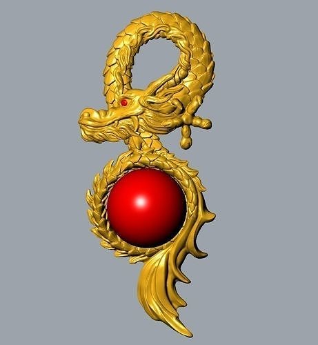 dragon-shaped pendant 3D model