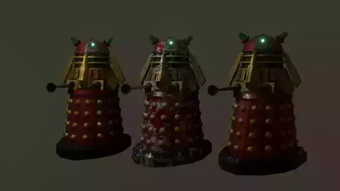 STEAMPUNK COMMADER DALEK PACK - Rogue Film Productions Low-poly 3D model