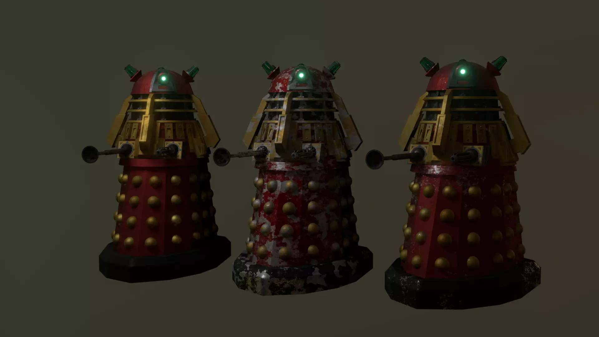 STEAMPUNK COMMADER DALEK PACK - Rogue Film Productions Low-poly 3D model_0