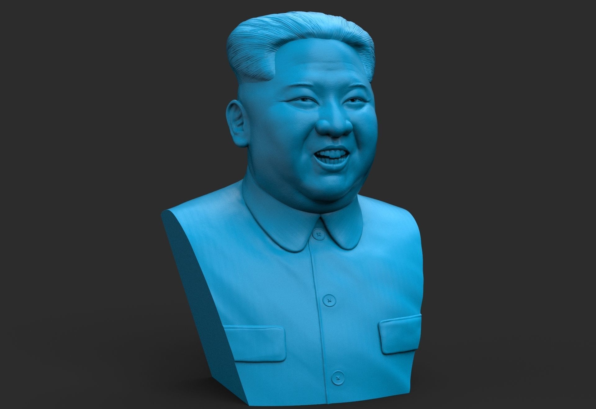 Kim Jong-Un Bust 3D print model_3