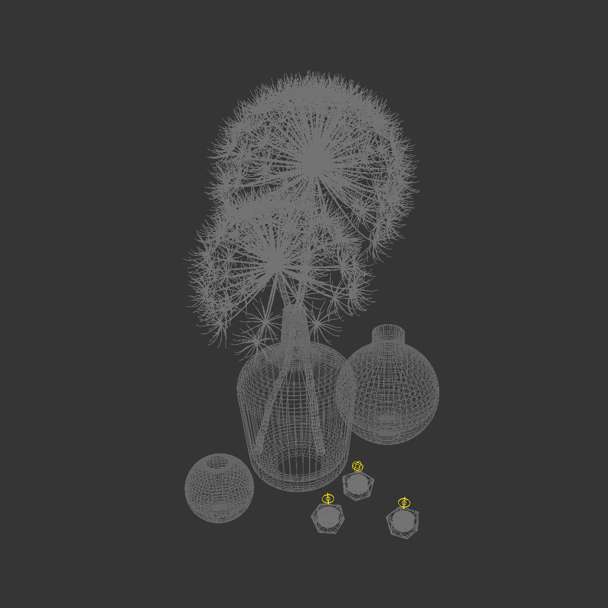 Decor set 13 Heracleum plant white 3D model_8