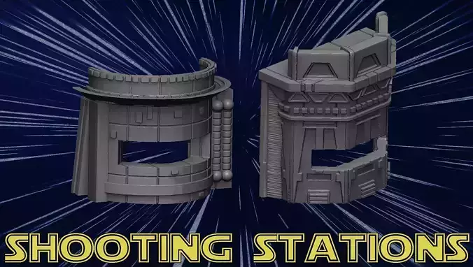 shooting stations 3D print model