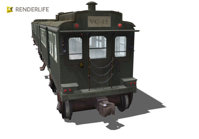 Old Chicago subway train 3D model_2