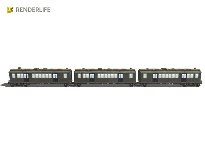 Old Chicago subway train 3D model_5
