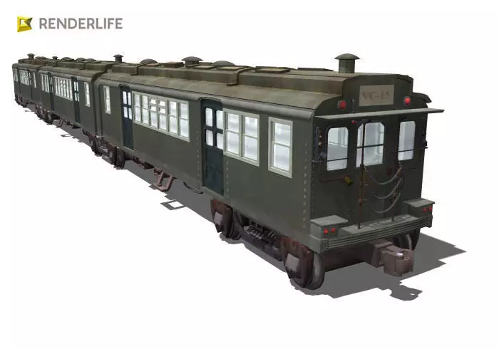Old Chicago subway train 3D model_0