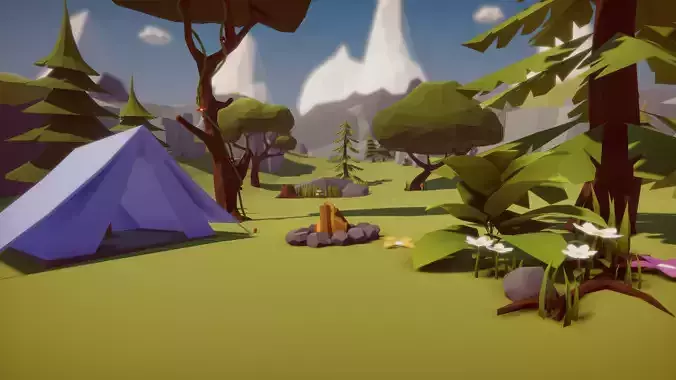 Low Poly Nature Gradient Pack Low-poly 3D model