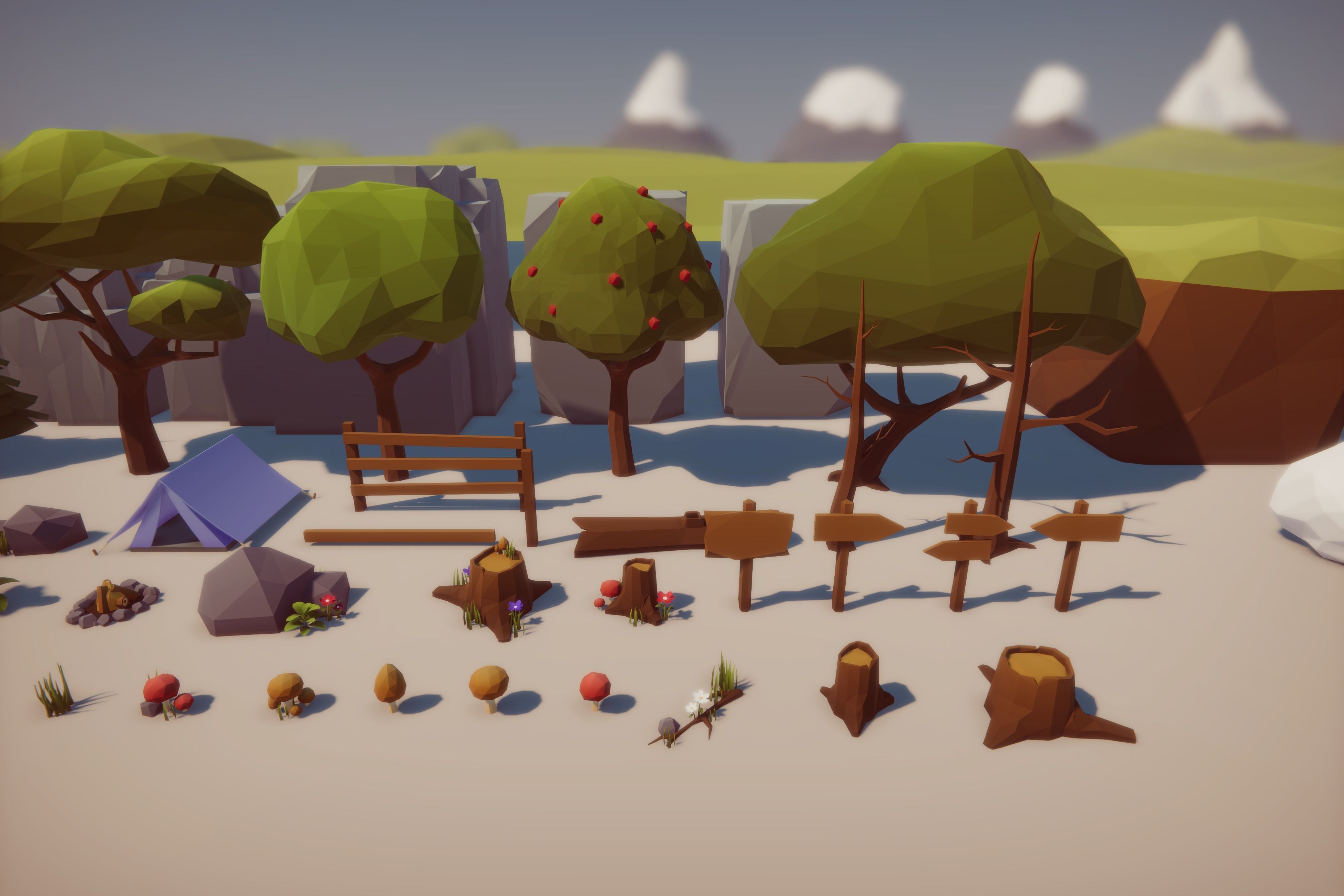 Low Poly Nature Gradient Pack Low-poly 3D model_4