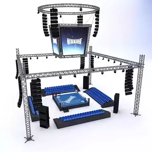 Boxing Area 3D Model Low-poly 3D model