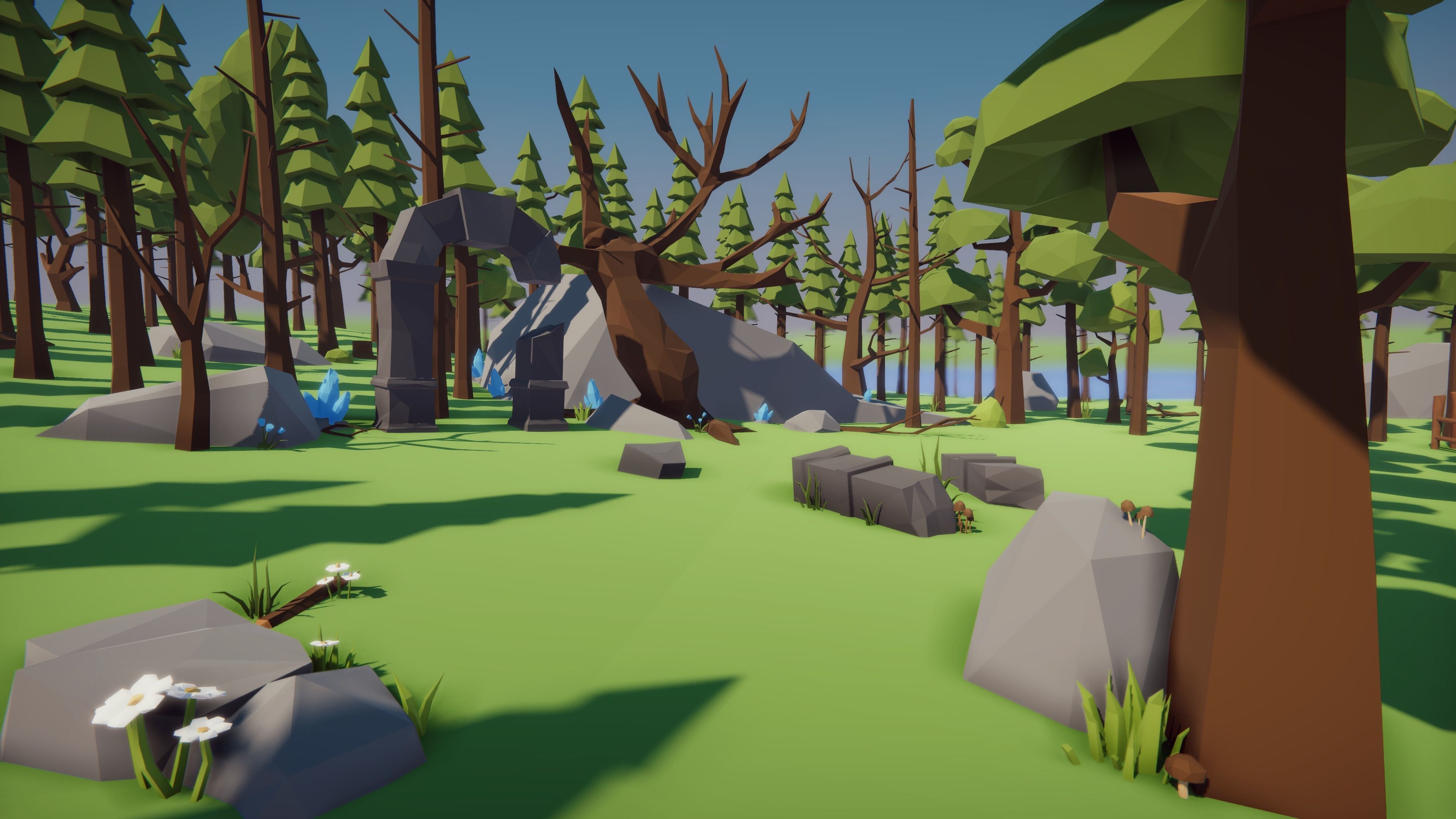 3D model Low Poly Nature Pack with Plants Trees Grass and Rocks VR / AR ...