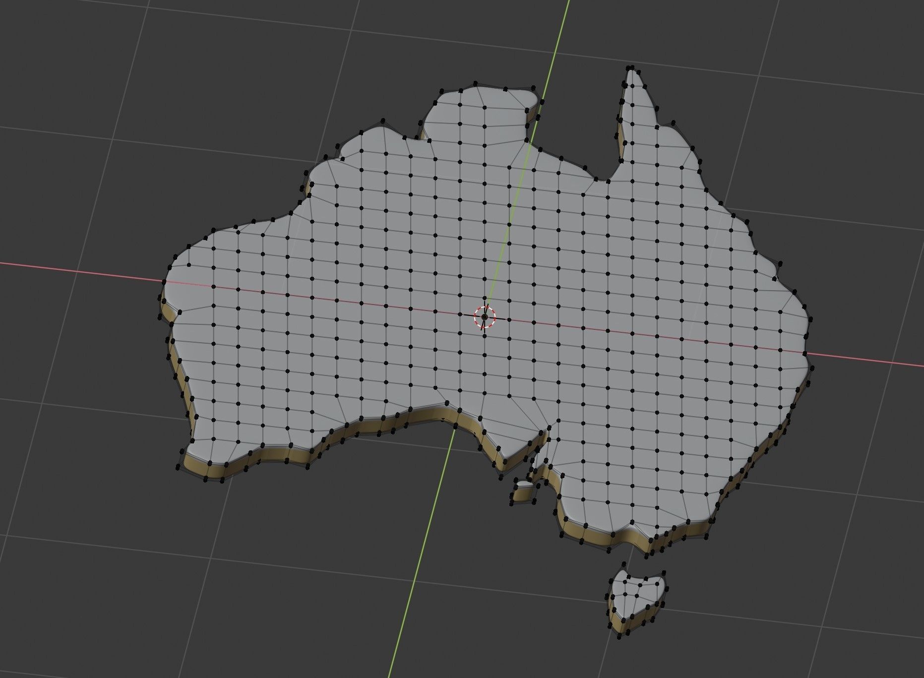 Map of Australia land border with flag 3D model_4