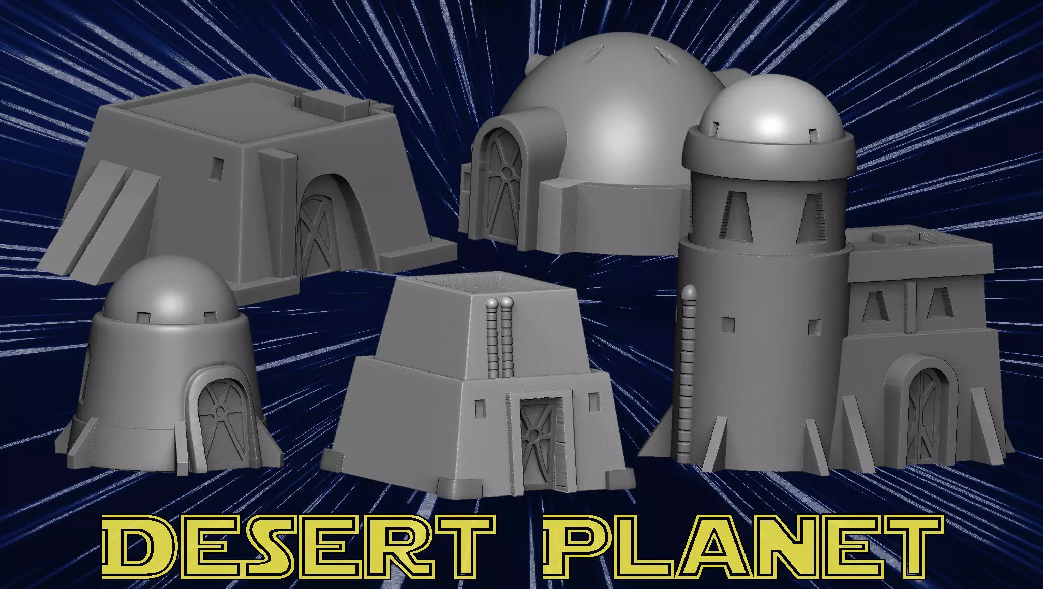 Desert planet 3D print model_0