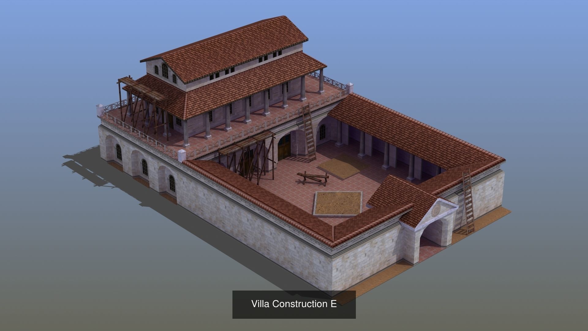 Ancient Building Set 03 3D Model Collection_2