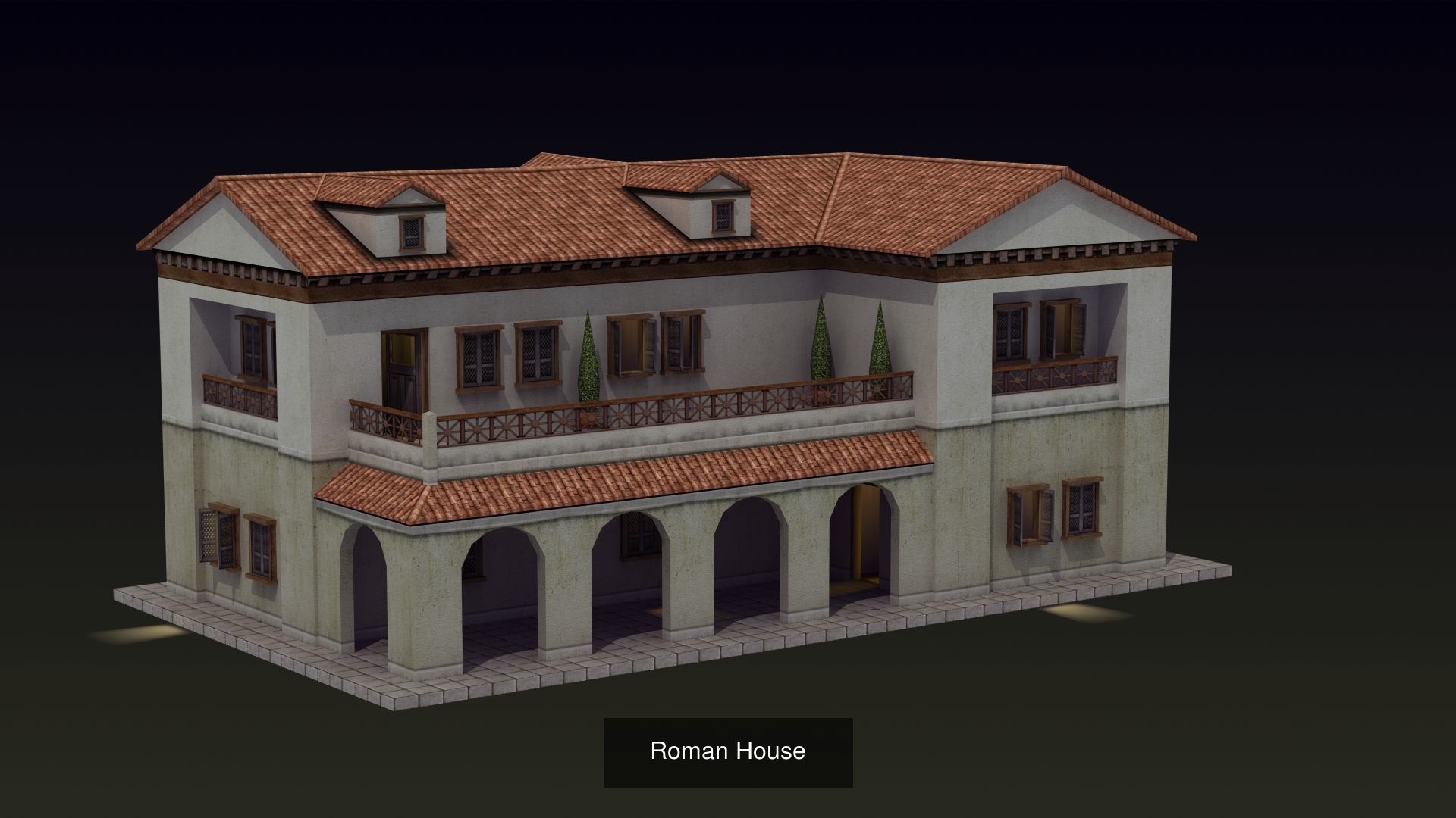 Ancient Building Set 03 3D Model Collection_4