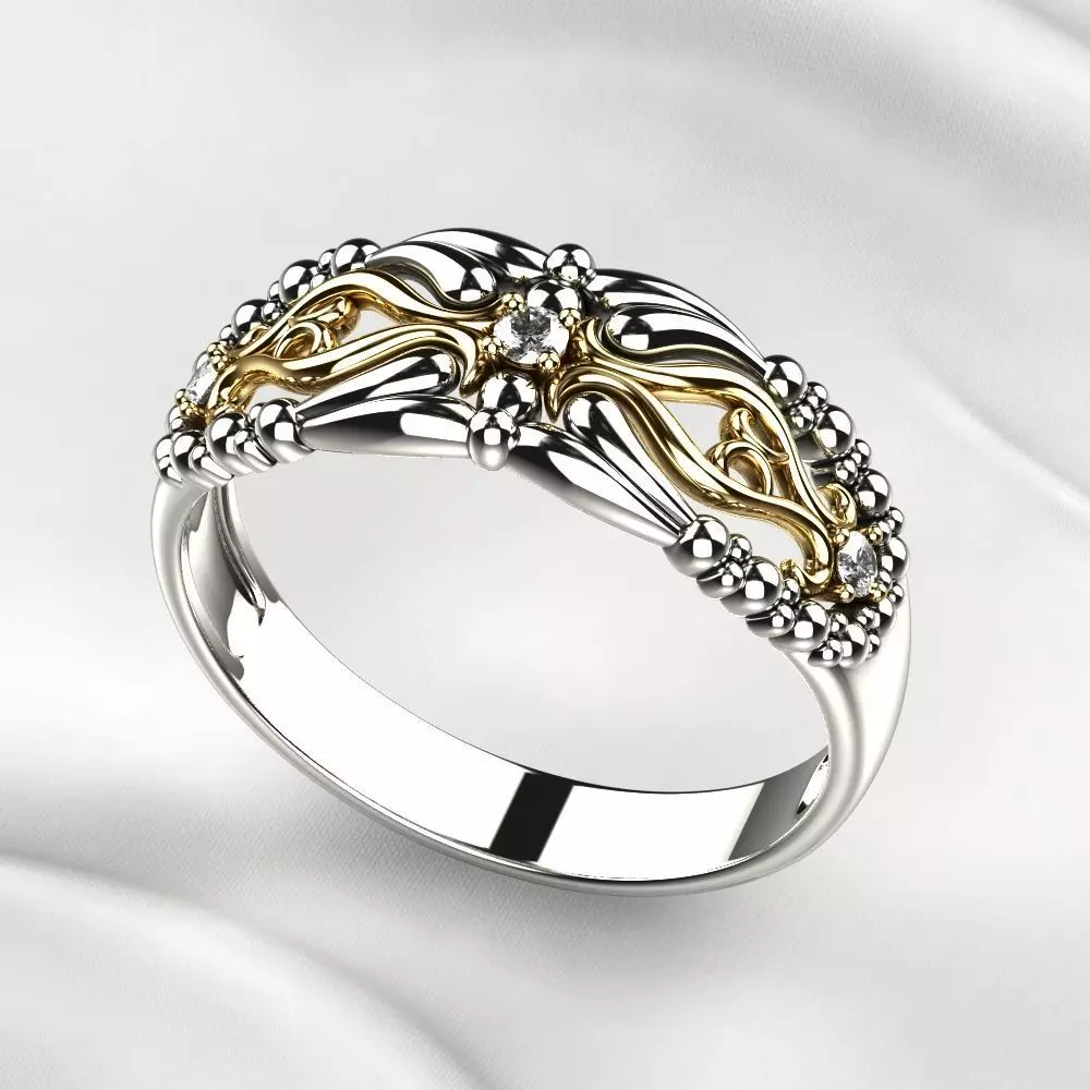 Composite Gold Ring 3D print model