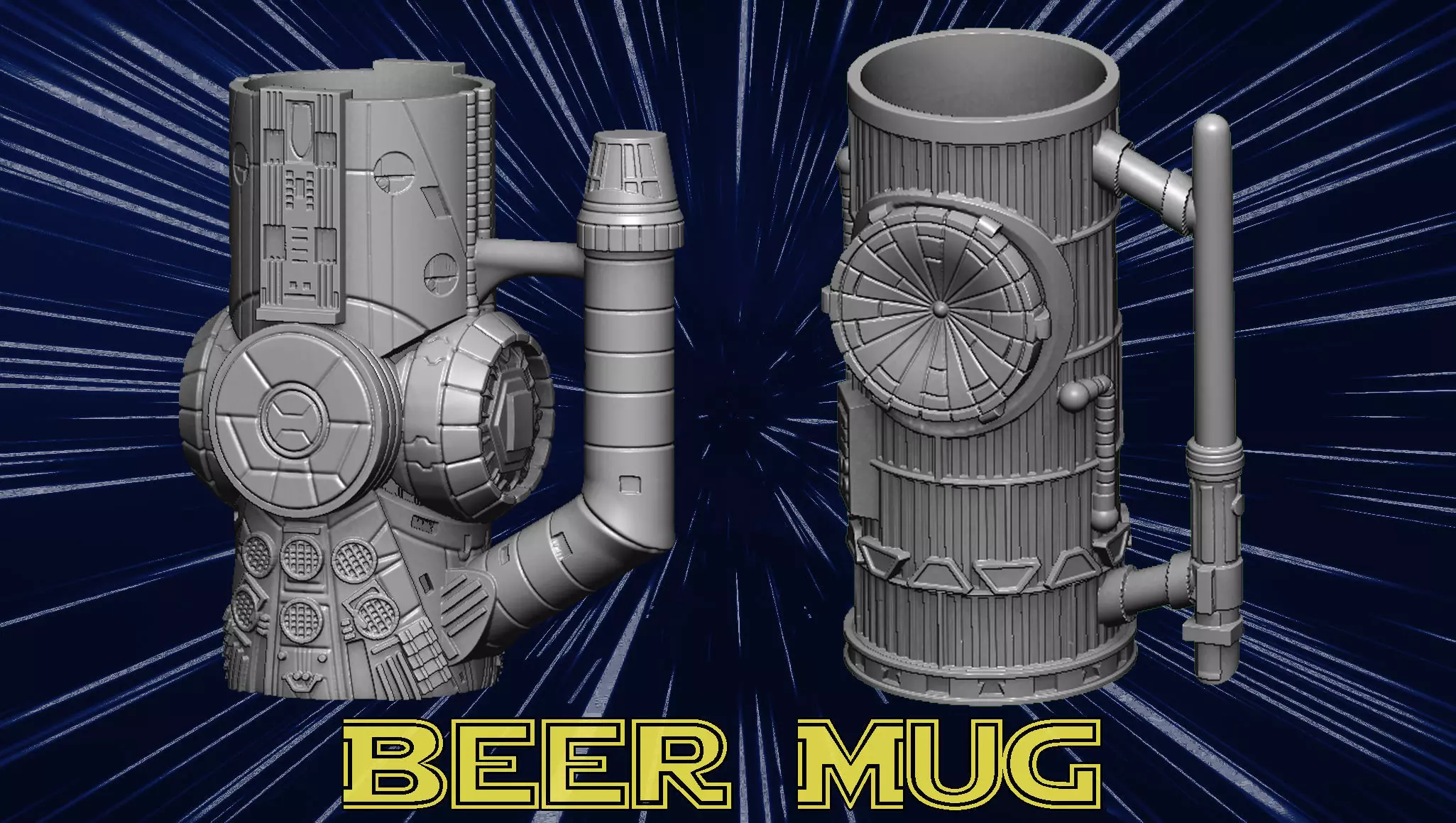 Beer mug 3D print model_0